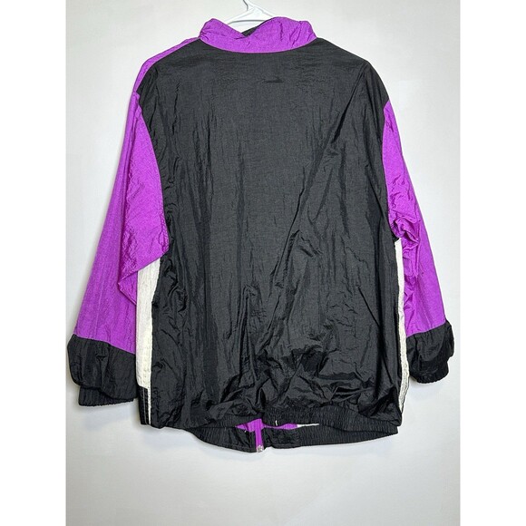 Vintage Windbreaker Jacket Medium Purple Blue Full zip 90s 80s - Picture 5 of 7